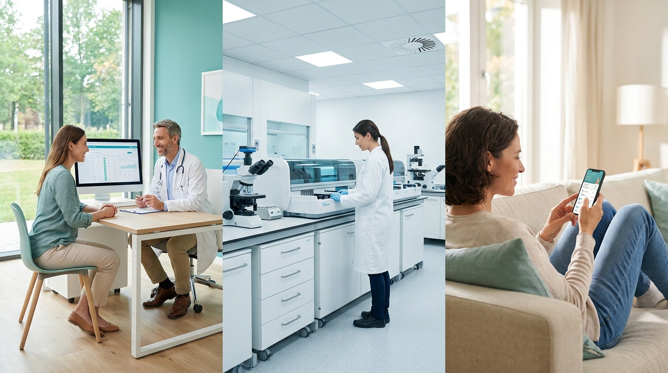 BioncoDx delivery channels — clinic, lab, and home